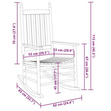 Comfortable Black Wooden Rocking Chairs - 2 Pcs Set