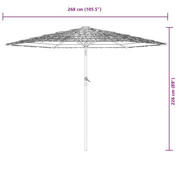 Garden Parasol with Steel Pole - Green 268x268 cm