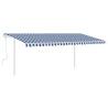 Manual Retractable Awning 5x3 m - Blue & White | Hipo Market