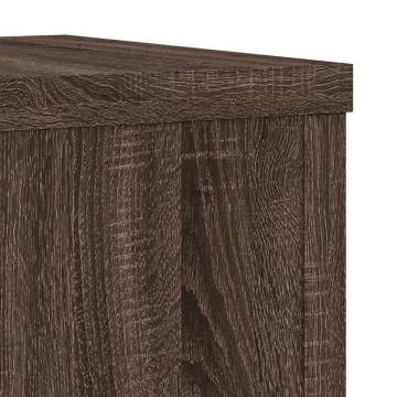 Double Plant Stand - Brown Oak - 25x25x80 cm - Durable Wood