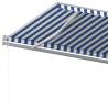 Manual Retractable Awning 5x3 m - Blue & White | Hipo Market