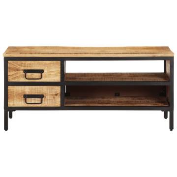 TV Cabinet 90x35x40 cm | Solid Rough Mango Wood | HipoMarket