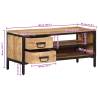 TV Cabinet 90x35x40 cm | Solid Rough Mango Wood | HipoMarket