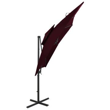 Cantilever Umbrella 250x250 cm Bordeaux Red - UV Protection