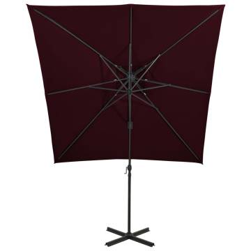 Cantilever Umbrella 250x250 cm Bordeaux Red - UV Protection