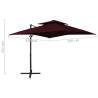 Cantilever Umbrella 250x250 cm Bordeaux Red - UV Protection