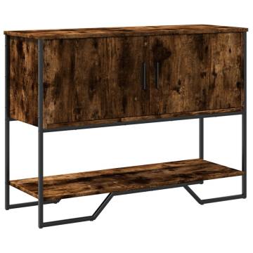 Smoked Oak Console Table - 100x35x74.5 cm Engineered Wood