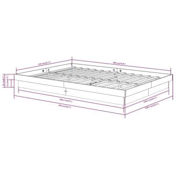 Black Solid Wood Bed Frame 135x190 cm Double - HipoMarket