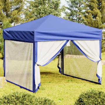 Folding Party Tent with Sidewalls Blue 3x3 m | Hipo Market