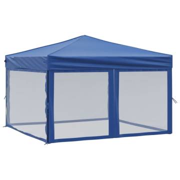 Folding Party Tent with Sidewalls Blue 3x3 m | Hipo Market