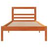 Solid Wood Pine Bed Frame with Headboard - Wax Brown 90x200 cm