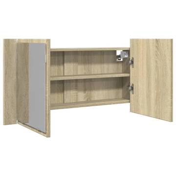 LED Mirror Cabinet Sonoma Oak - Stylish Bathroom Storage