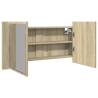  LED Mirror Cabinet Sonoma Oak 90x12x45 cm Engineered Wood Colour sonoma oak Quantity in Package 1 