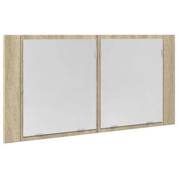 LED Mirror Cabinet Sonoma Oak - Stylish Bathroom Storage