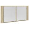 LED Mirror Cabinet Sonoma Oak - Stylish Bathroom Storage