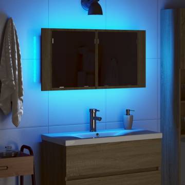 LED Mirror Cabinet Sonoma Oak - Stylish Bathroom Storage