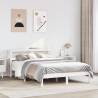 Stylish White Bed Frame with Headboard - 120x200 cm Solid Pine