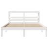 Stylish White Bed Frame with Headboard - 120x200 cm Solid Pine