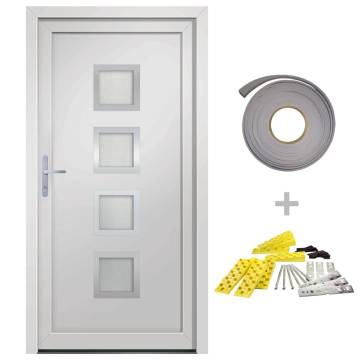 Front Door White 98x208 cm PVC - Secure & Stylish Entryway