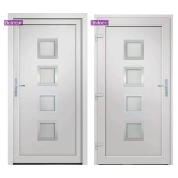 Front Door White 98x208 cm PVC - Secure & Stylish Entryway