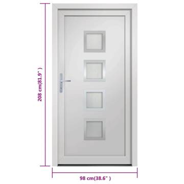 Front Door White 98x208 cm PVC - Secure & Stylish Entryway