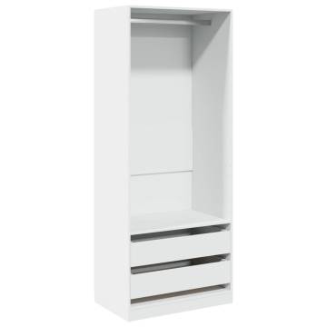 Wardrobe White 80x50x200 cm - Durable Engineered Wood