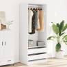 Wardrobe White 80x50x200 cm - Durable Engineered Wood