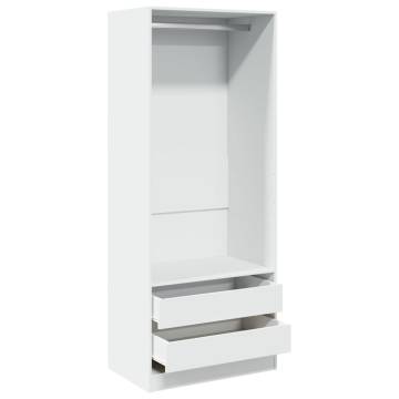 Wardrobe White 80x50x200 cm - Durable Engineered Wood