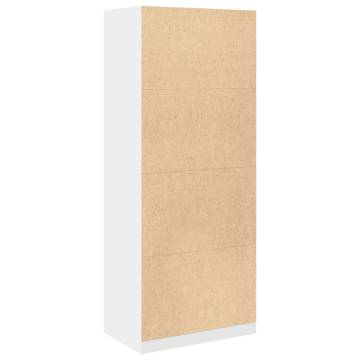 Wardrobe White 80x50x200 cm - Durable Engineered Wood