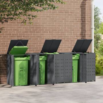 Anthracite Wheelie Bin Storage for 5 Bins - Durable Steel Design