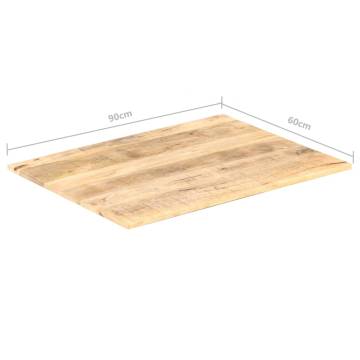 Table Top Solid Mango Wood 90x60 cm - Rustic Charm