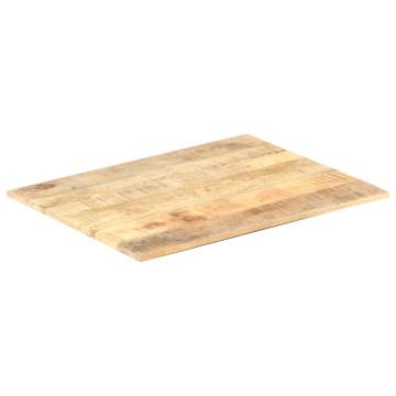 Table Top Solid Mango Wood 90x60 cm - Rustic Charm