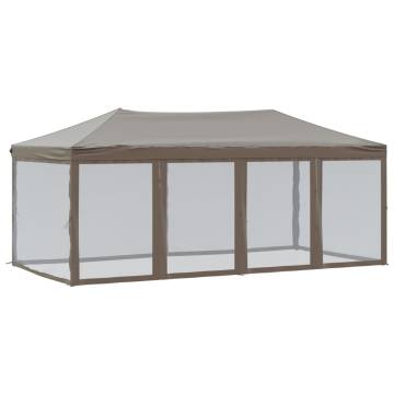 Folding Party Tent with Sidewalls Taupe 3x6 m | HipoMarket