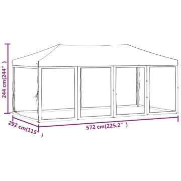 Folding Party Tent with Sidewalls Taupe 3x6 m | HipoMarket