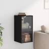 Elegant Wall Cabinet with Glass Doors - Black 35x37x68.5 cm