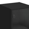 Elegant Wall Cabinet with Glass Doors - Black 35x37x68.5 cm