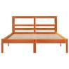 Wax Brown Bed Frame with Headboard 160x200 cm | HipoMarket