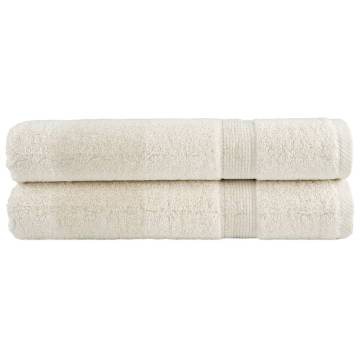 Premium Solund Towels - 2 Pcs Cream 100x200 cm 600 gsm