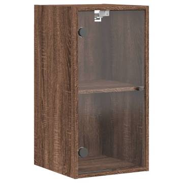 Wall Cabinet with Glass Doors Brown Oak - Stylish Storage Solution