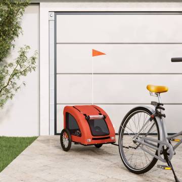 Durable Pet Bike Trailer - Orange Oxford Fabric & Iron