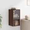 Wall Cabinet with Glass Doors Brown Oak - Stylish Storage Solution