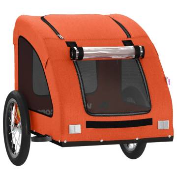 Durable Pet Bike Trailer - Orange Oxford Fabric & Iron