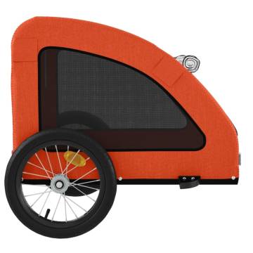 Durable Pet Bike Trailer - Orange Oxford Fabric & Iron