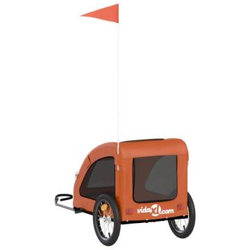 Durable Pet Bike Trailer - Orange Oxford Fabric & Iron