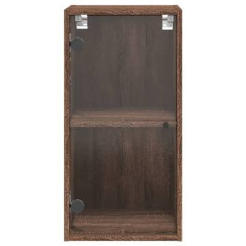 Wall Cabinet with Glass Doors Brown Oak - Stylish Storage Solution