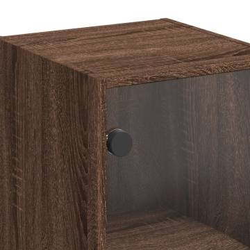 Wall Cabinet with Glass Doors Brown Oak - Stylish Storage Solution