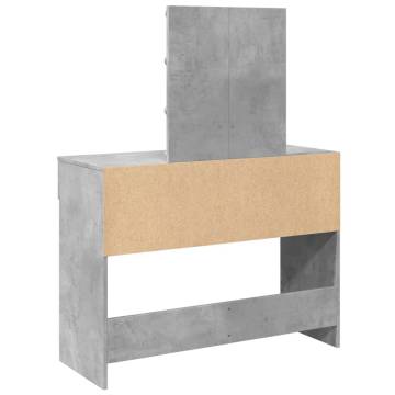 Dressing Table with LED - Concrete Grey 100x40x130 cm