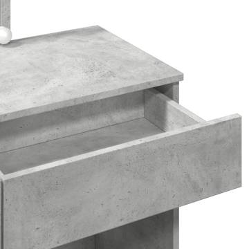 Dressing Table with LED - Concrete Grey 100x40x130 cm