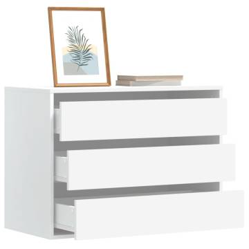 Corner Chest of Drawers - White Engineered Wood 80x41x58 cm