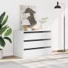 Corner Chest of Drawers - White Engineered Wood 80x41x58 cm